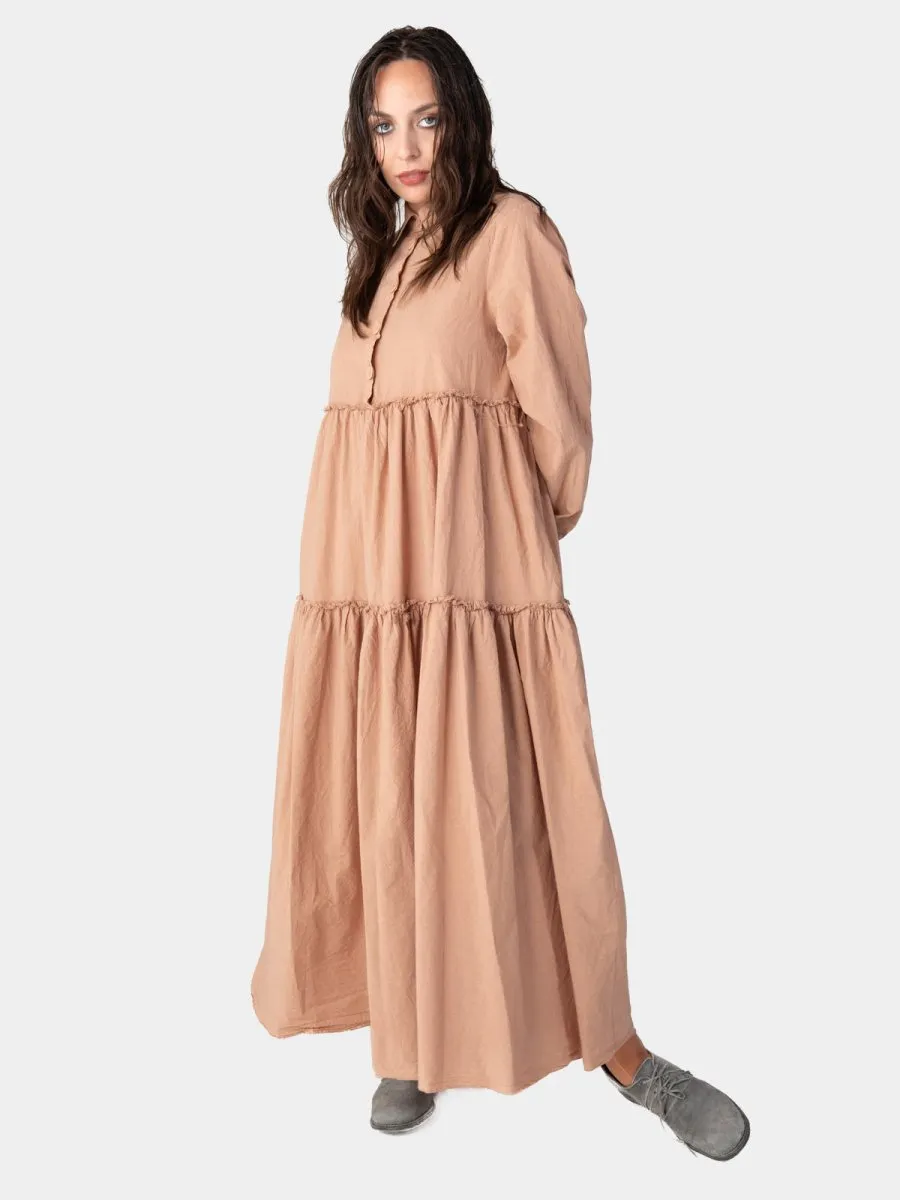 Ruffle Tiered Shirtdress