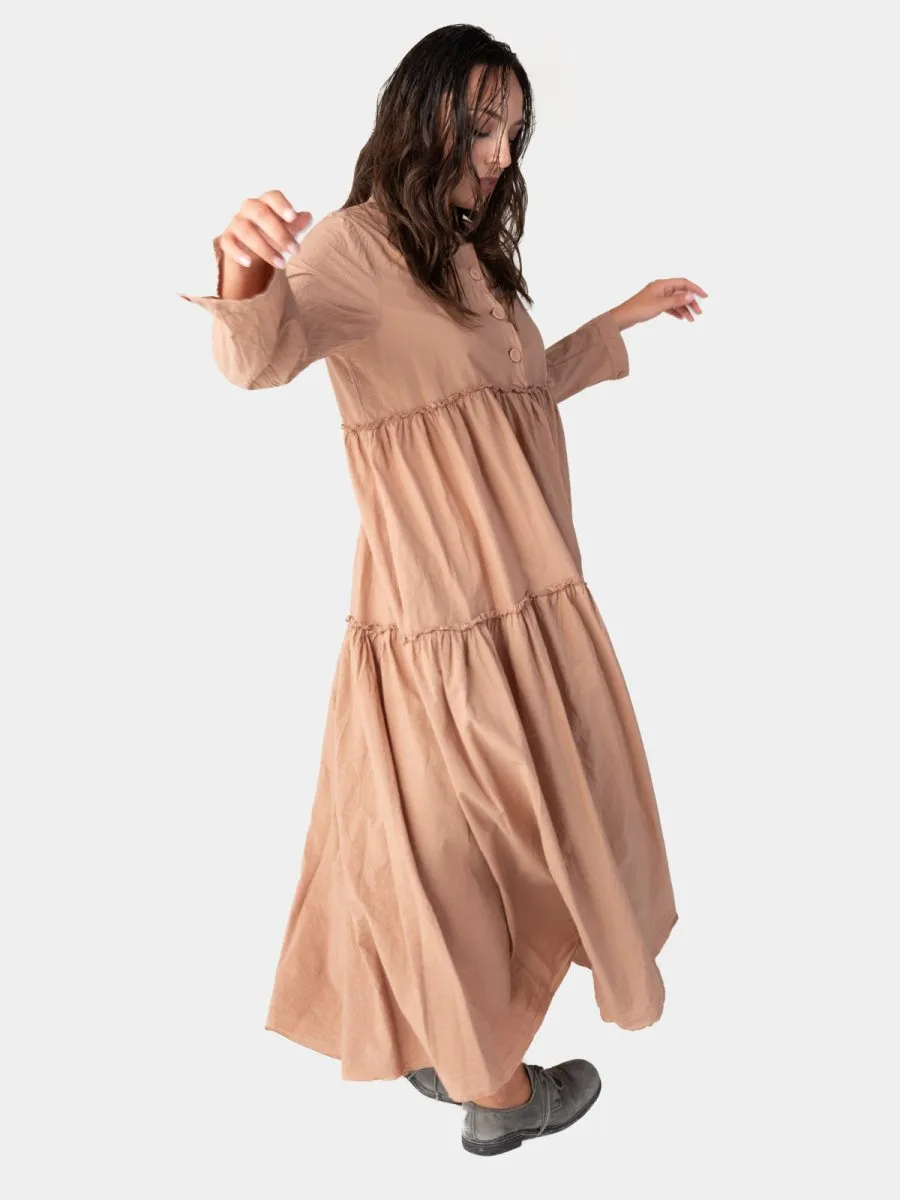 Ruffle Tiered Shirtdress