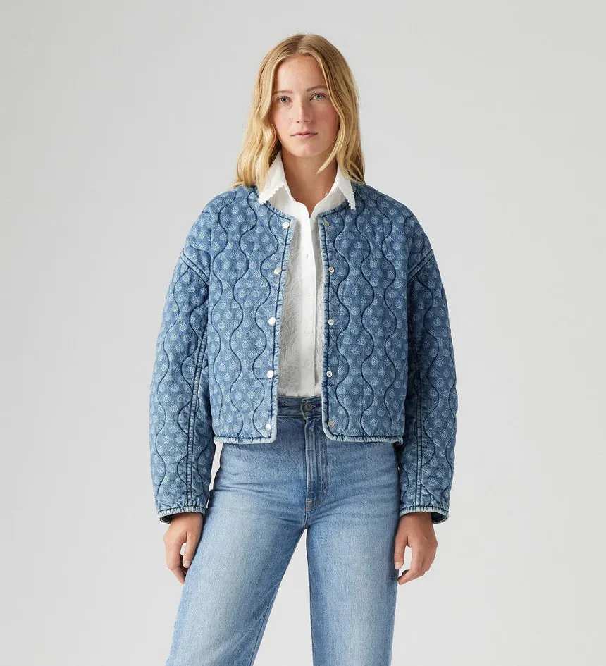 Rumer Quilted Liner Shirt - Geo Denim
