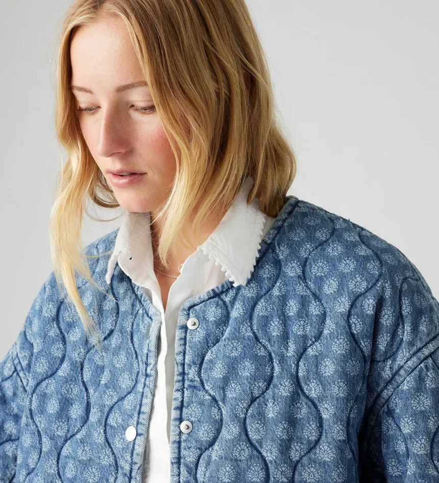 Rumer Quilted Liner Shirt - Geo Denim