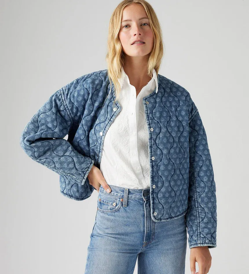 Rumer Quilted Liner Shirt - Geo Denim