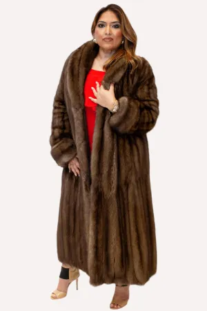 Russian Sable Fur Coat with Shawl Collar