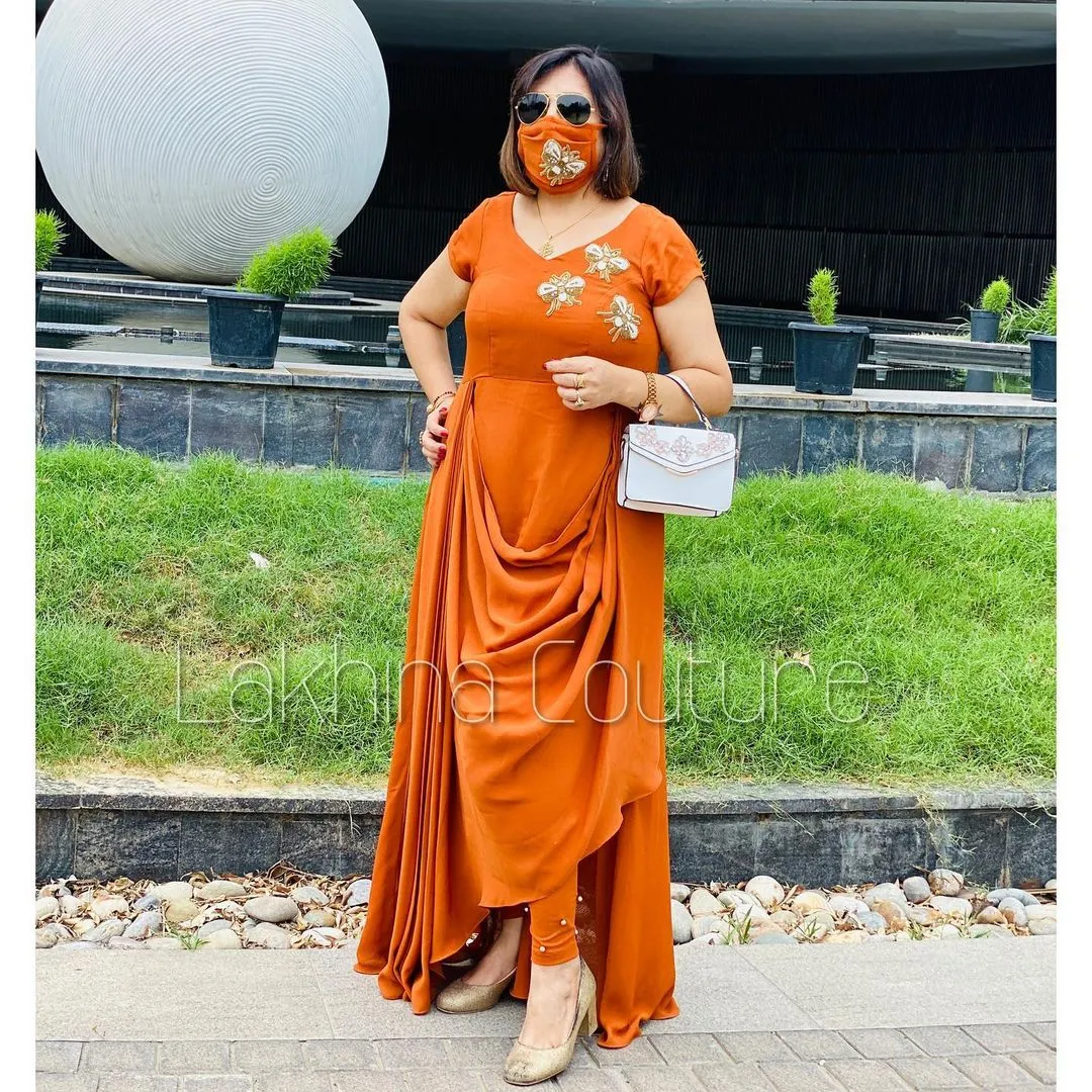 Rust Drape Suit