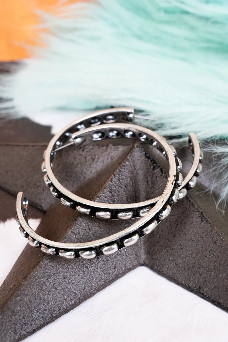 Ryliana Silvertone Hoop Earrings