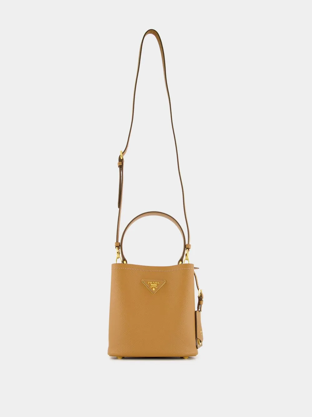 Sand Beige Saffiano Leather Mini Bag