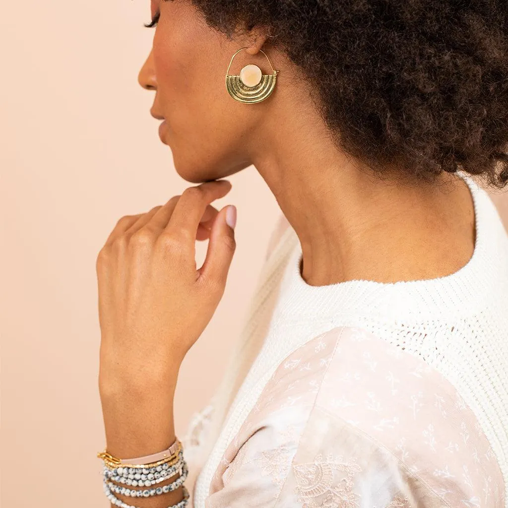 Scout Curated Wears Stone Orbit Earring - Dalmatian Jasper