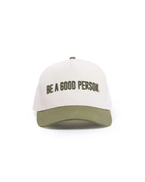 Signature Snapback Hat -Cream/Olive