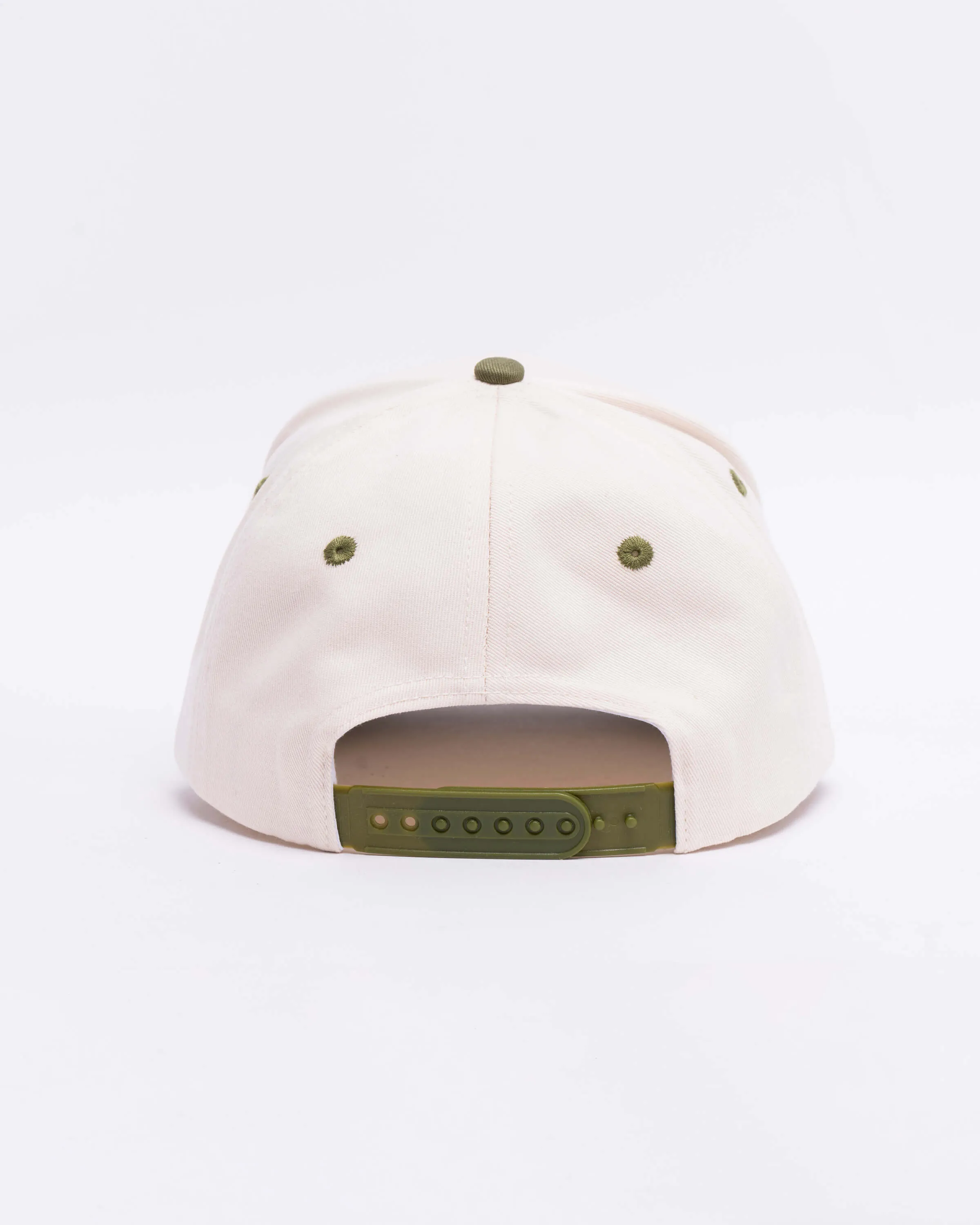 Signature Snapback Hat -Cream/Olive