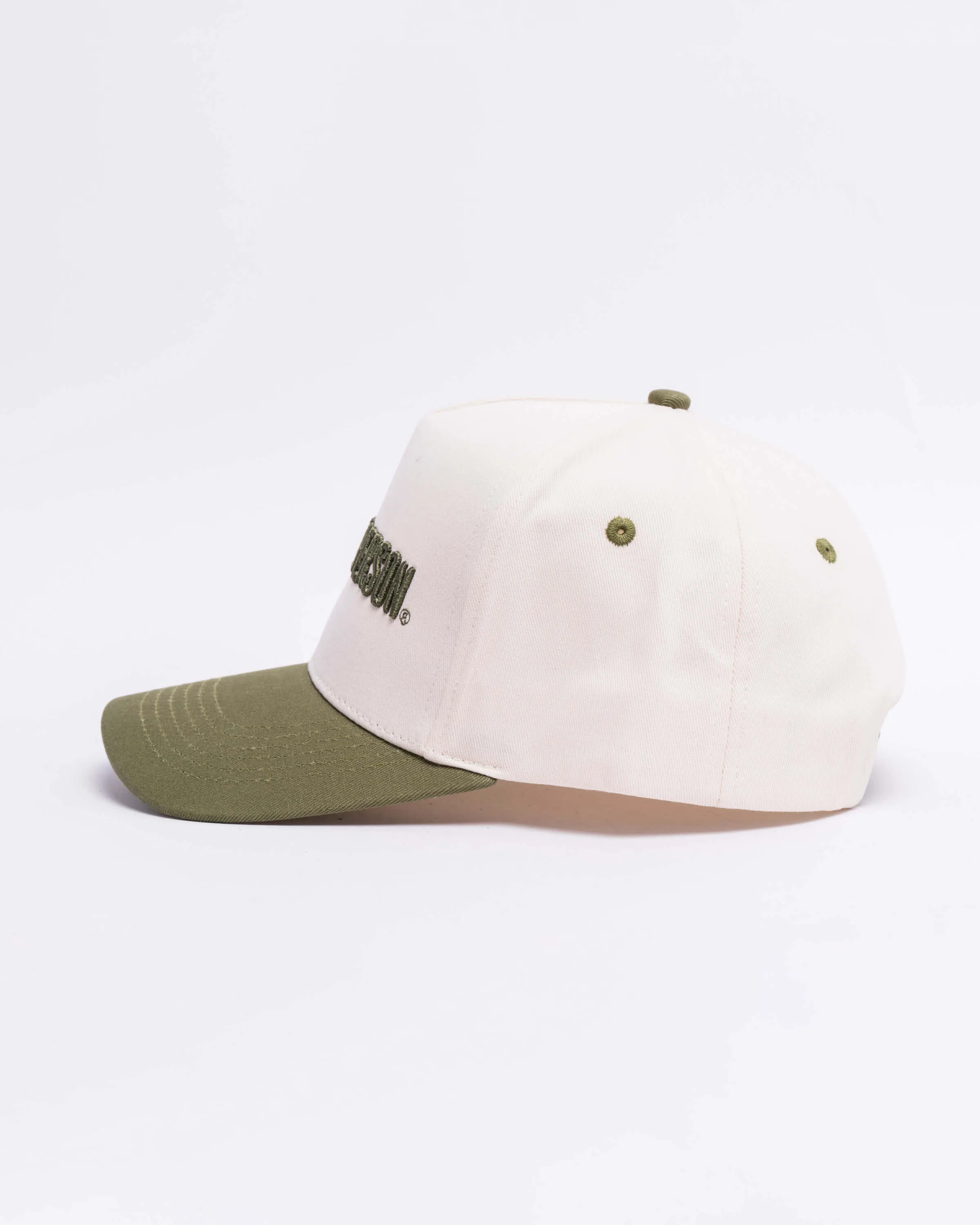 Signature Snapback Hat -Cream/Olive