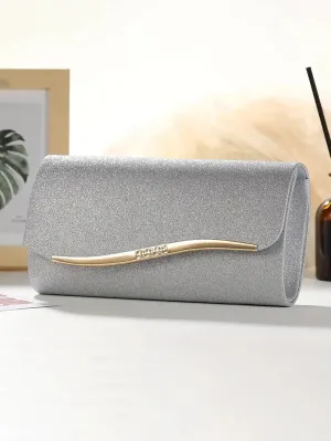 Silver Glitter Evening Clutch