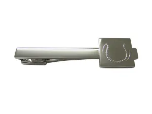 Silver Toned Etched Baseball Square Tie Clip