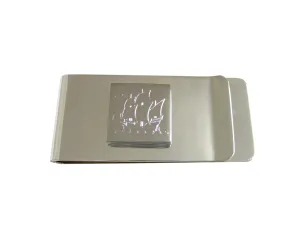 Silver Toned Etched Old Style Ship Money Clip