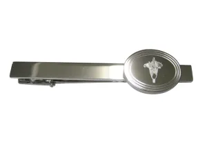 Silver Toned Etched Oval Titan Arum Corpse Flower Carnivorous Plant Tie Clip