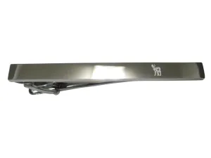 Silver Toned Etched Sleek Roebuck Deer Tie Clip