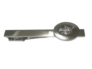 Silver Toned Oval Etched Lobster Tie Clip