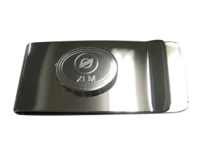 Silver Toned Oval Pendant Etched Stellar Lumens Coin XLM Cryptocurrency Blockchain Money Clip