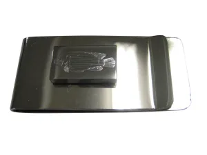 Silver Toned Rectangular Etched African Cichlid Fish Money Clip