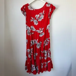 Size L Free People Rita Tiered Red Dress