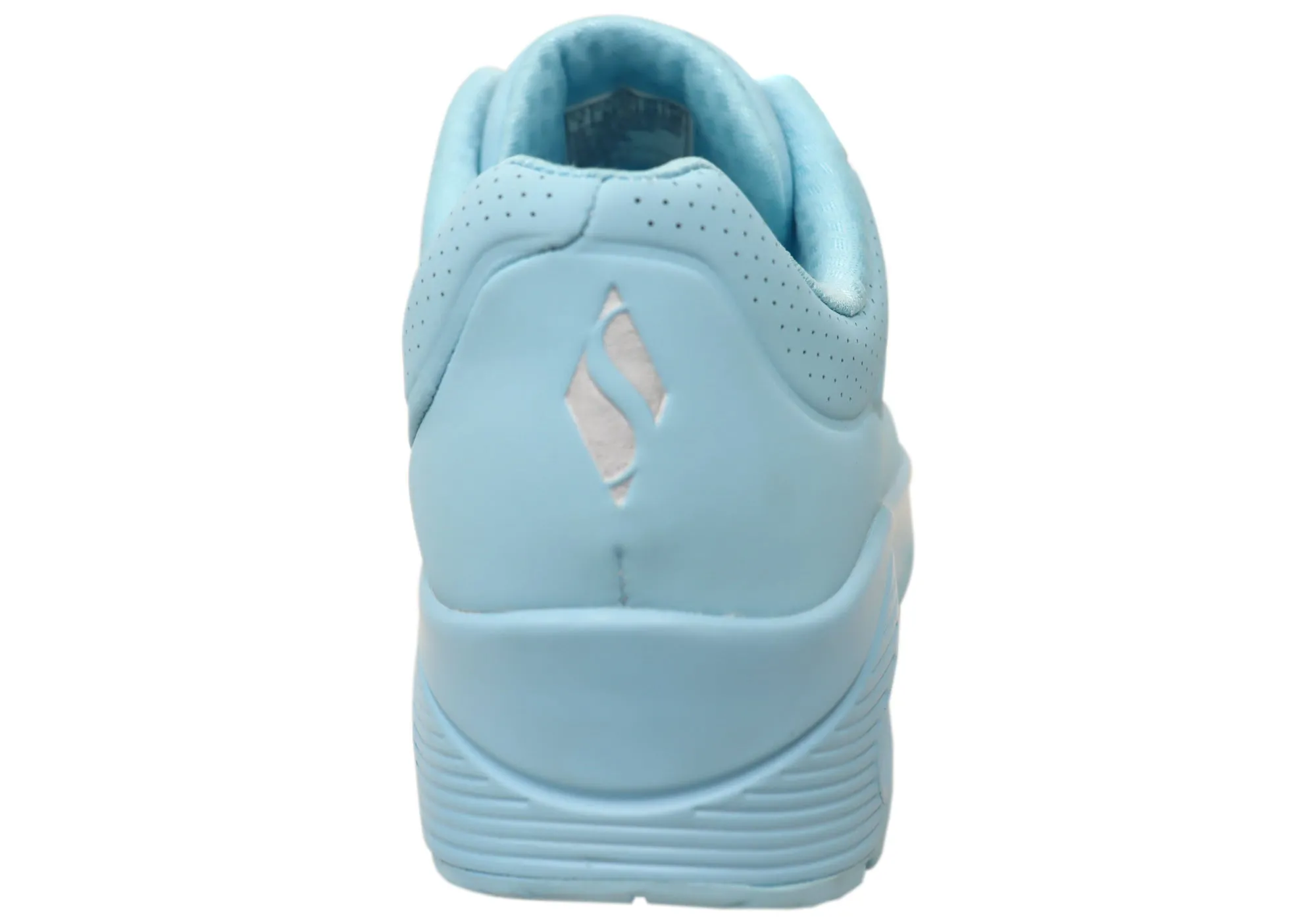 Skechers Womens Uno Stand On Air Memory Foam Shoes Light Blue