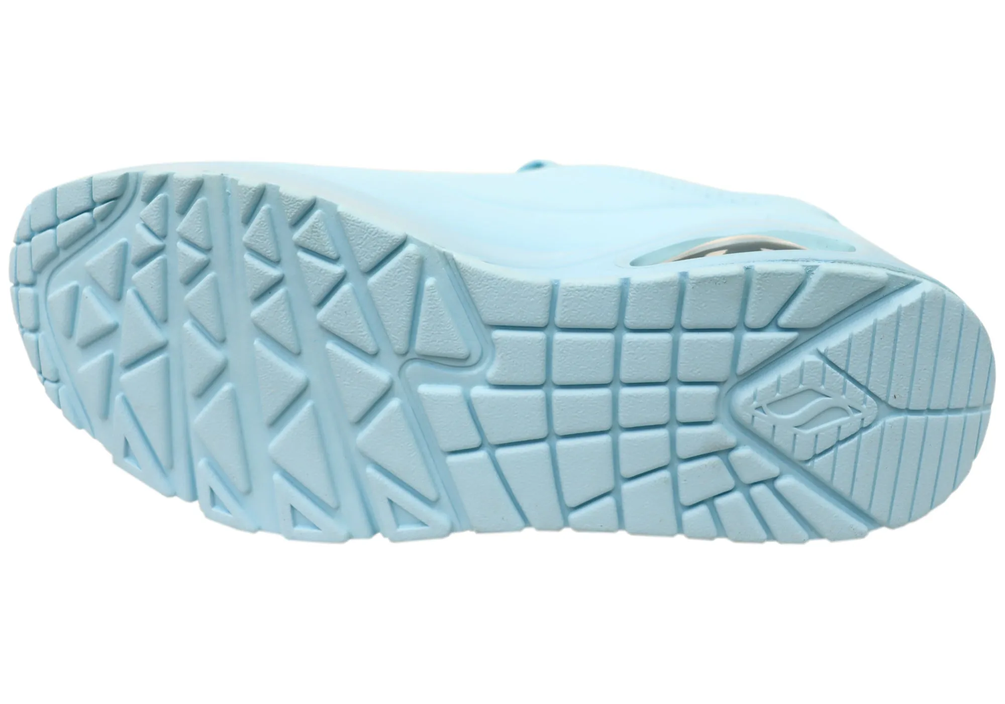 Skechers Womens Uno Stand On Air Memory Foam Shoes Light Blue