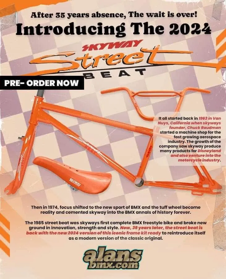 Skyway 2024 Street Beat Frame / Fork / Bars / Seat Orange