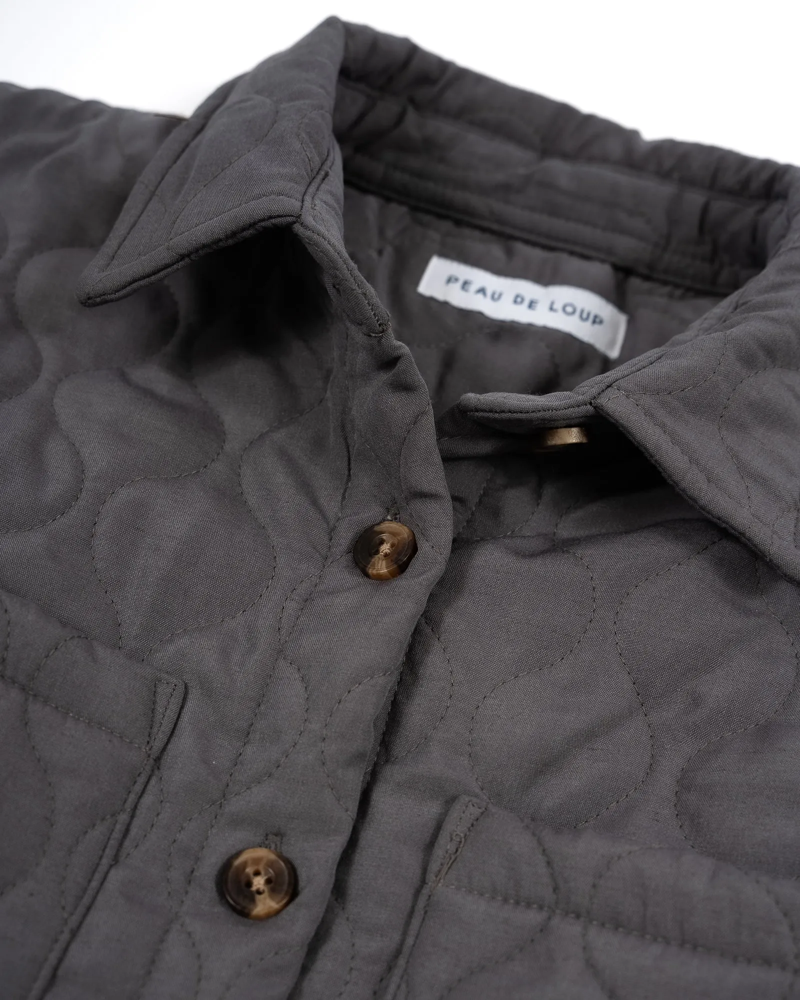Slate Cotton Quilted Shacket