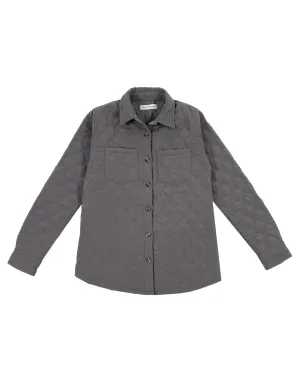 Slate Cotton Quilted Shacket