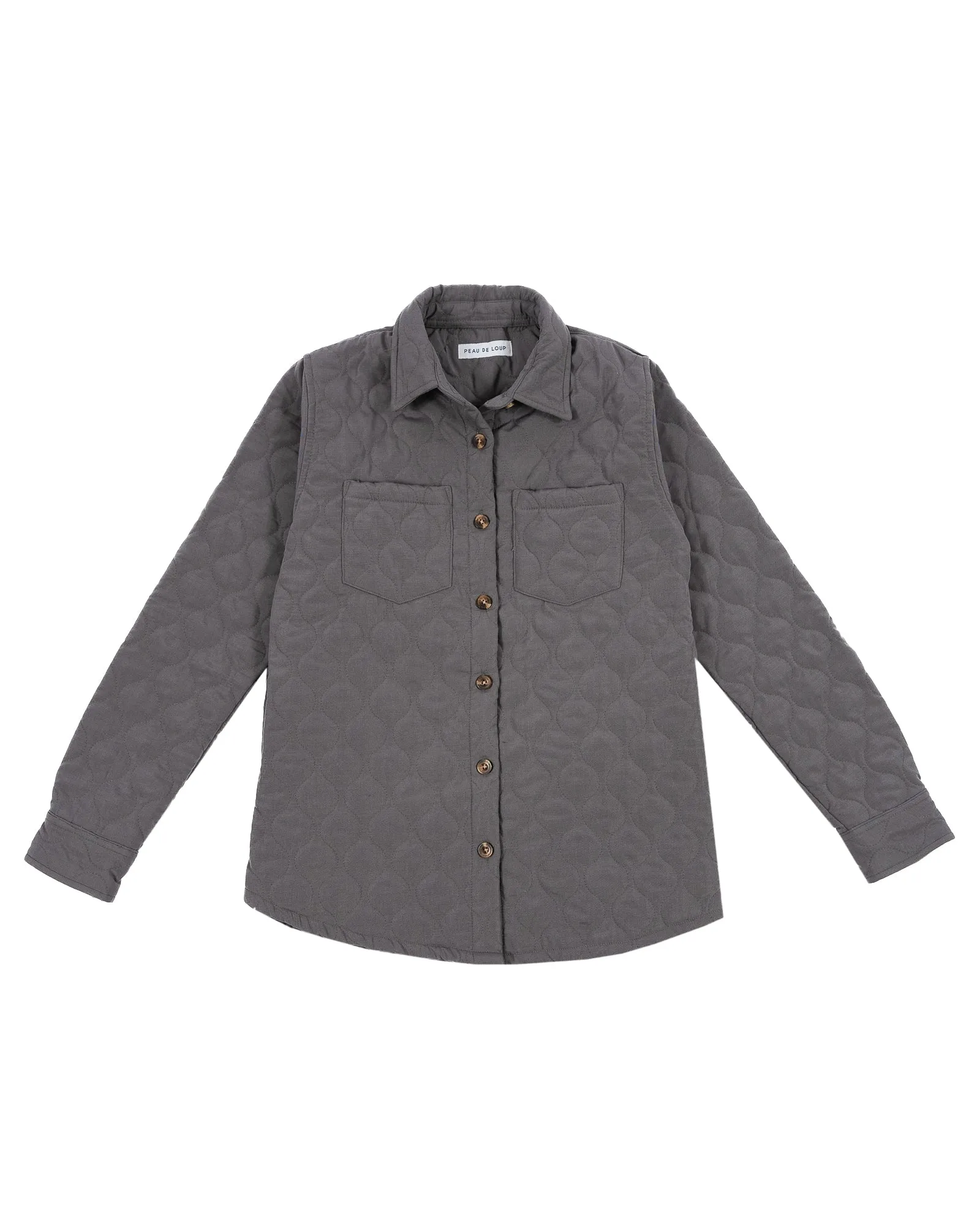 Slate Cotton Quilted Shacket