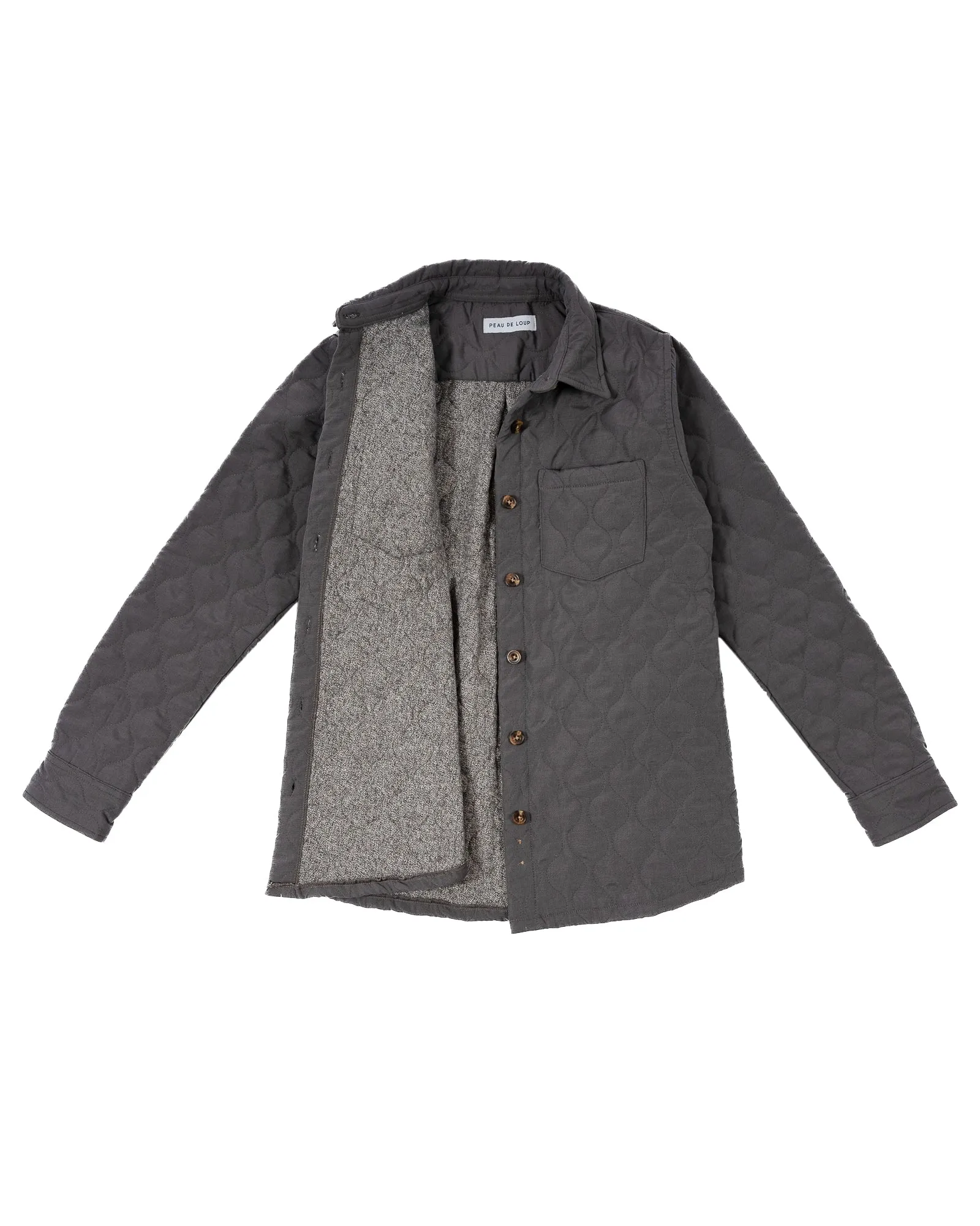 Slate Cotton Quilted Shacket