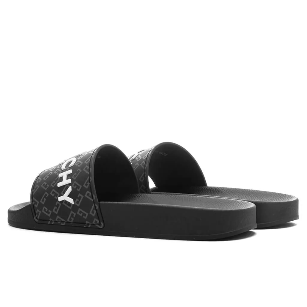 Slide Flat Sandals - Black