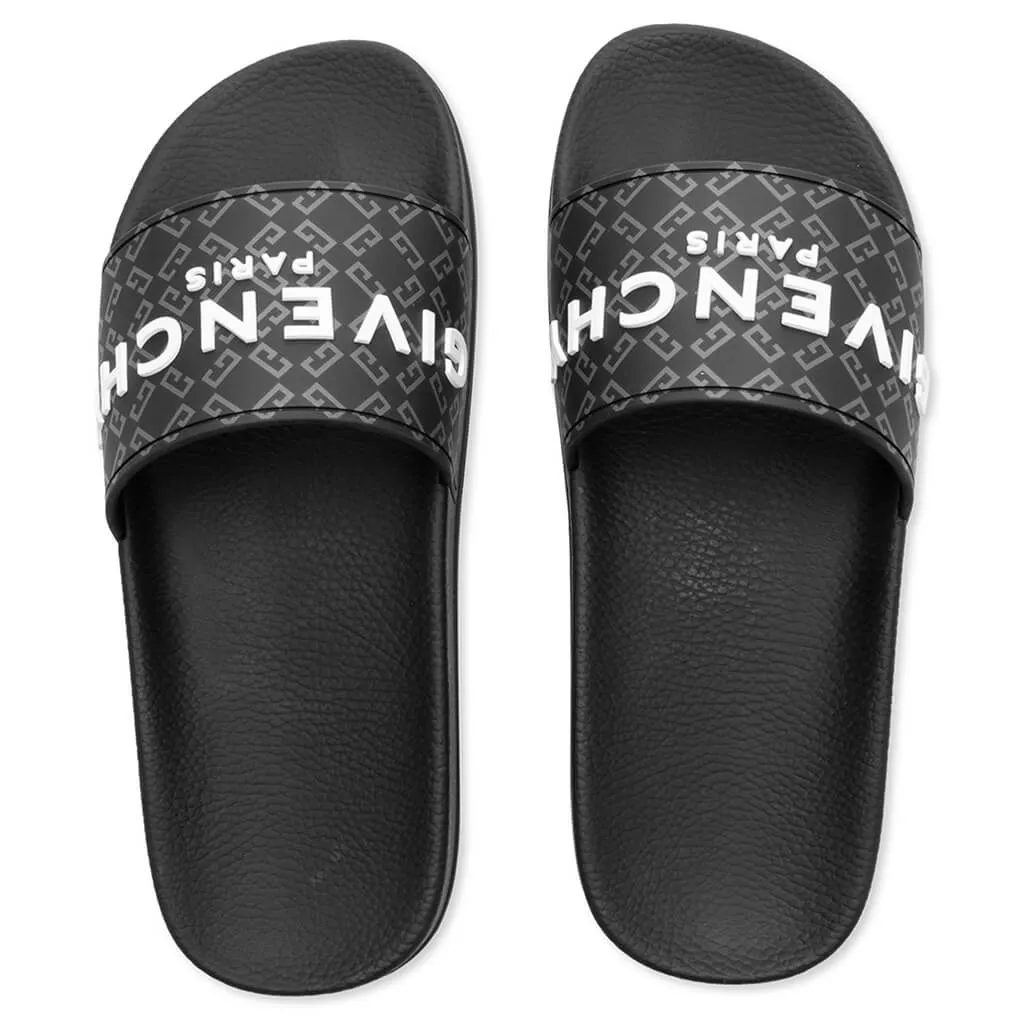 Slide Flat Sandals - Black