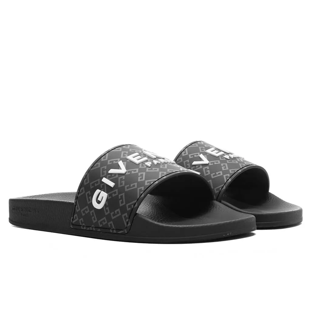 Slide Flat Sandals - Black