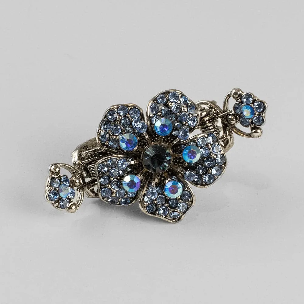 Small Crystal Flower Hair Claw Clip