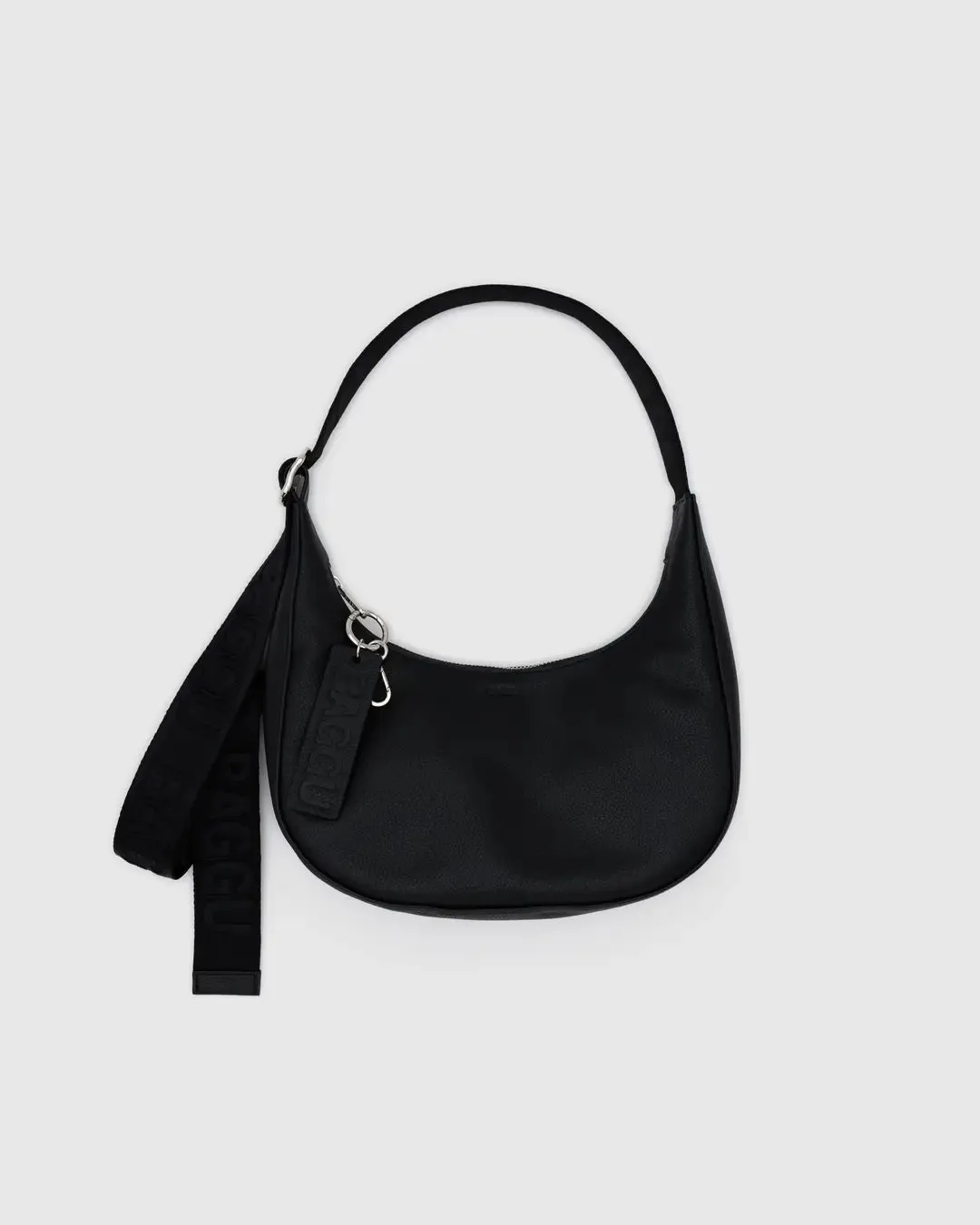 Small Recycled Leather Crescent Bag