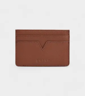 Sol Vegan Bio-Based Bamboo leather card holder in brown