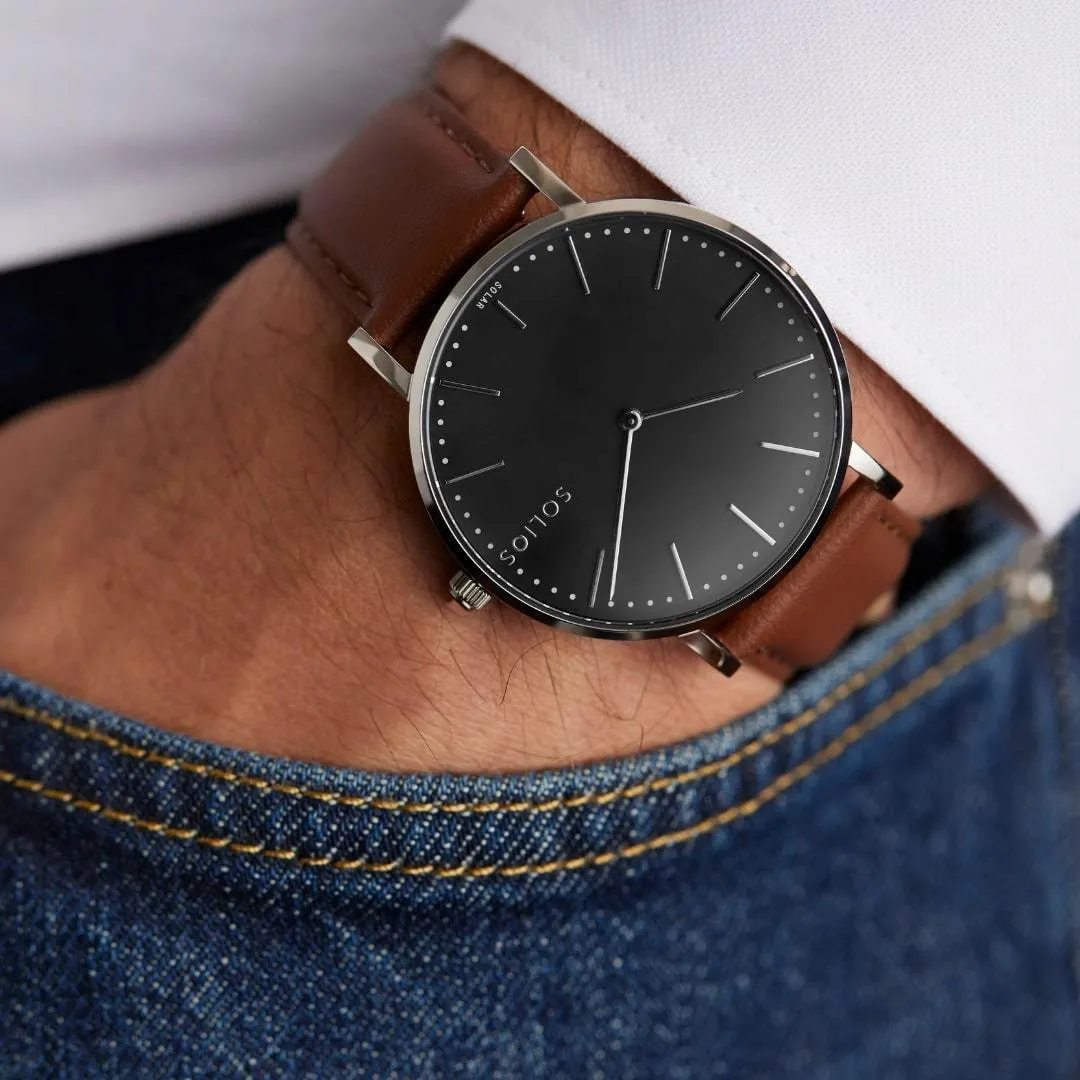 Solar Watch with Black & Silver Dial | Silver Mesh Strap