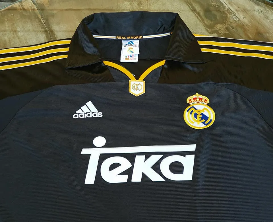 SPANISH LA LIGA REAL MADRID 1999 -2001 UEFA CHAMPIONS LEAGUE AWAY JERSEY ADIDAS SHIRT CAMISETA  LARGE  CODE # 627114  SOLD OUT!!