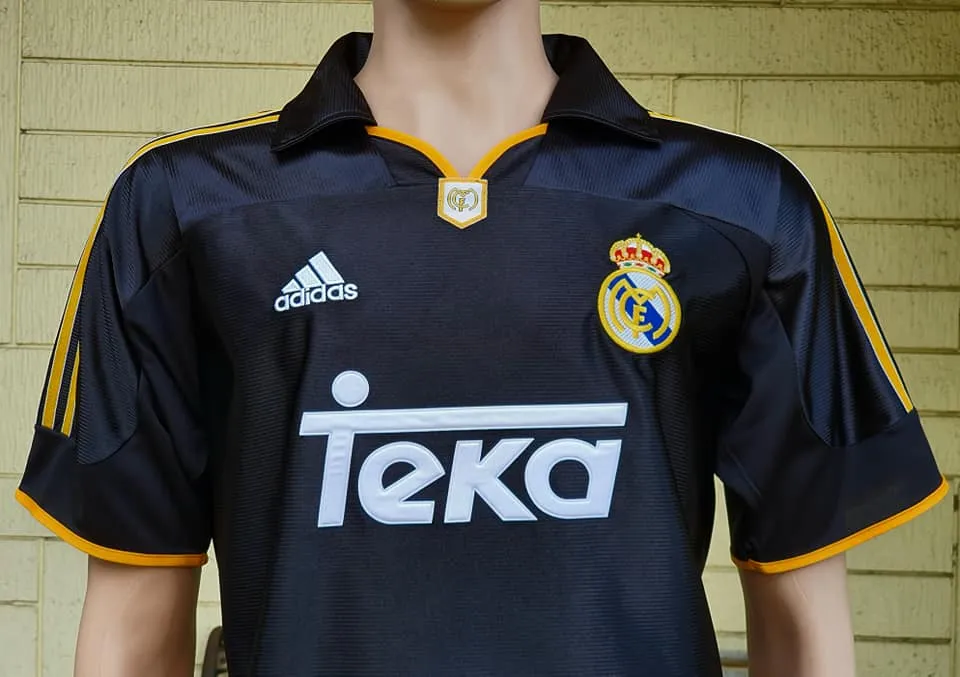 SPANISH LA LIGA REAL MADRID 1999 -2001 UEFA CHAMPIONS LEAGUE AWAY JERSEY ADIDAS SHIRT CAMISETA  LARGE  CODE # 627114  SOLD OUT!!