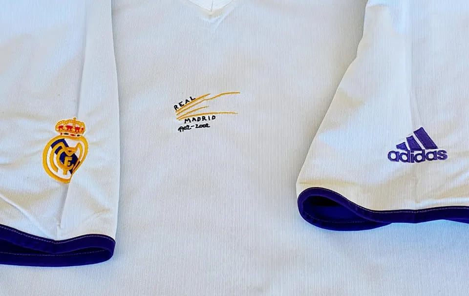 SPANISH LA LIGA REAL MADRID 2002 3RD KIT REVERSIBLE LUIS FIGO 10 JERSEY CENTENNIAL ADIDAS SHIRT CAMISETA  L  SOLD OUT !