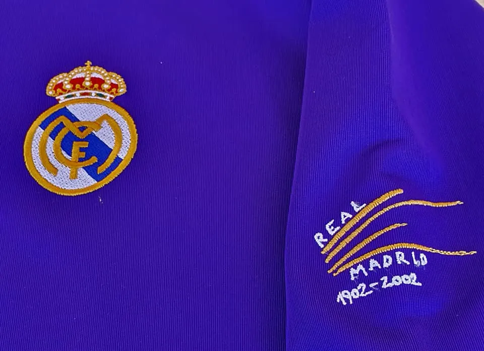 SPANISH LA LIGA REAL MADRID 2002 3RD KIT REVERSIBLE LUIS FIGO 10 JERSEY CENTENNIAL ADIDAS SHIRT CAMISETA  L  SOLD OUT !