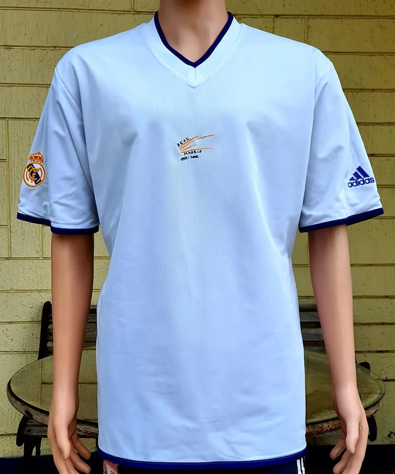 SPANISH LA LIGA REAL MADRID 2002 3RD KIT REVERSIBLE LUIS FIGO 10 JERSEY CENTENNIAL ADIDAS SHIRT CAMISETA  L  SOLD OUT !