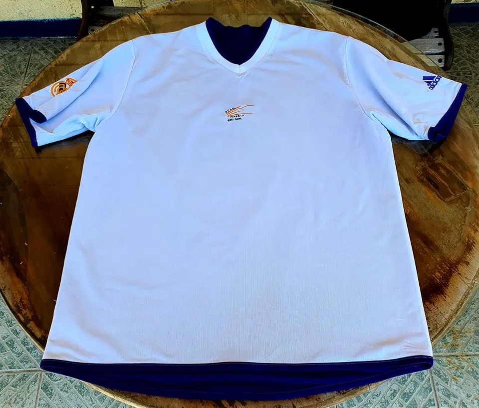SPANISH LA LIGA REAL MADRID 2002 3RD KIT REVERSIBLE LUIS FIGO 10 JERSEY CENTENNIAL ADIDAS SHIRT CAMISETA  L  SOLD OUT !