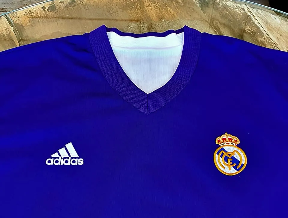 SPANISH LA LIGA REAL MADRID 2002 3RD KIT REVERSIBLE LUIS FIGO 10 JERSEY CENTENNIAL ADIDAS SHIRT CAMISETA  L  SOLD OUT !