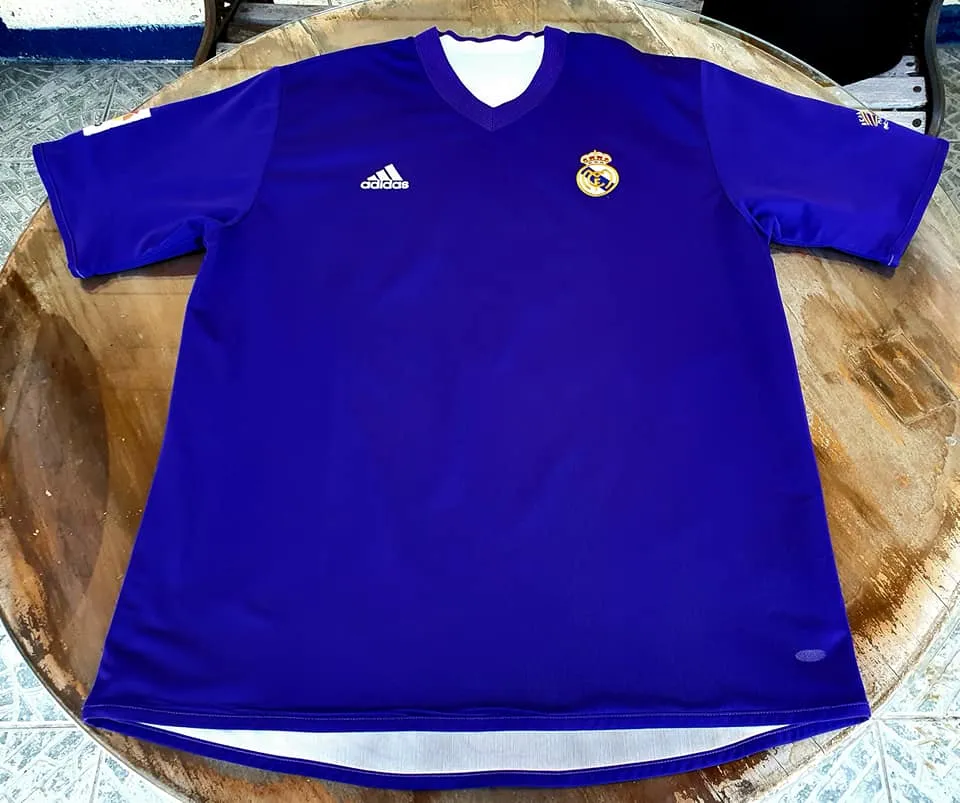 SPANISH LA LIGA REAL MADRID 2002 3RD KIT REVERSIBLE LUIS FIGO 10 JERSEY CENTENNIAL ADIDAS SHIRT CAMISETA  L  SOLD OUT !