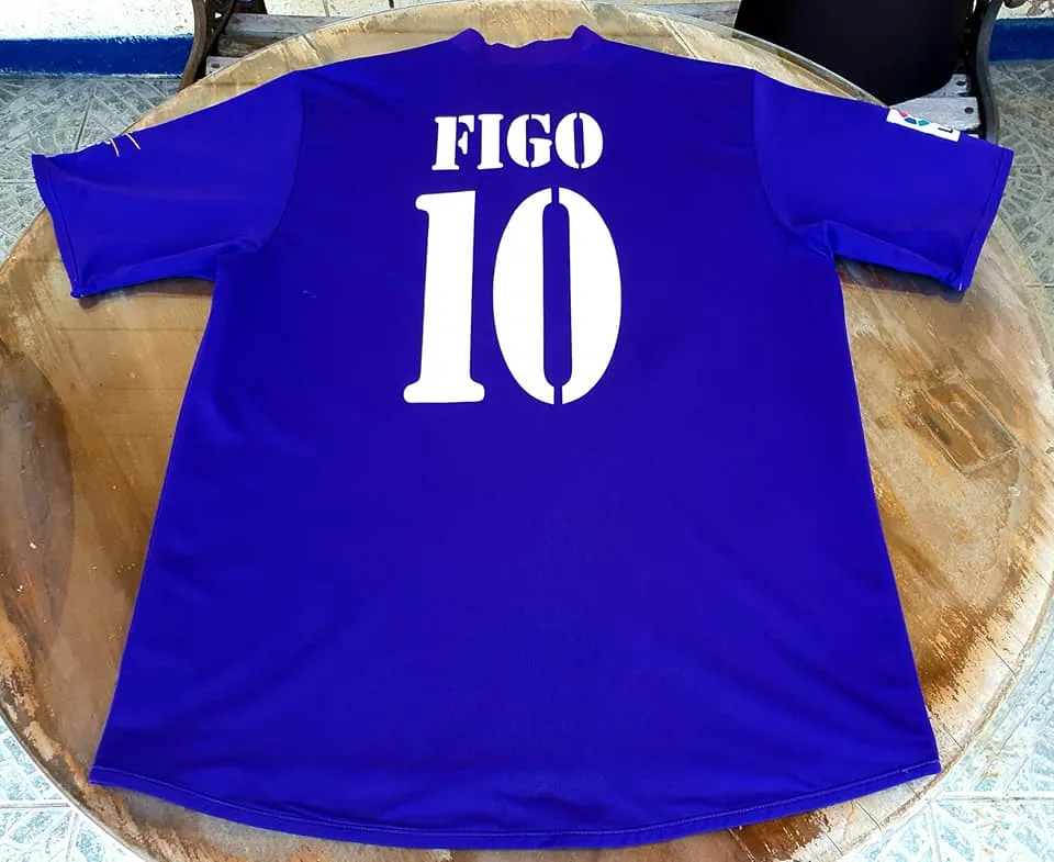 SPANISH LA LIGA REAL MADRID 2002 3RD KIT REVERSIBLE LUIS FIGO 10 JERSEY CENTENNIAL ADIDAS SHIRT CAMISETA  L  SOLD OUT !