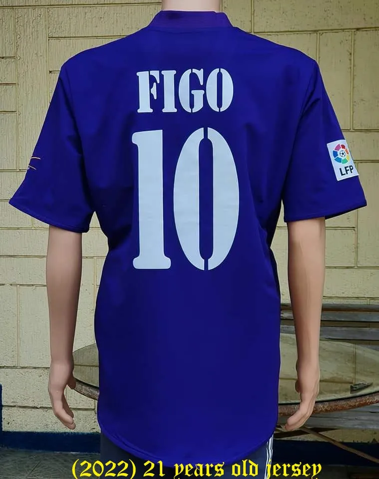 SPANISH LA LIGA REAL MADRID 2002 3RD KIT REVERSIBLE LUIS FIGO 10 JERSEY CENTENNIAL ADIDAS SHIRT CAMISETA  L  SOLD OUT !
