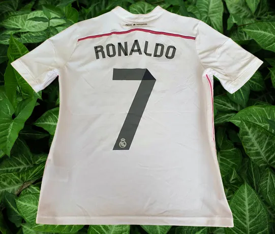 SPANISH LA LIGA REAL MADRID 2014-2015 UEFA SUPER CUP & FIFA CLUB WORLD CUP CHAMPION RONALDO 7 JERSEY ADIDAS SHIRT CAMISETA 13-14 YRS # F49664   SOLD !!