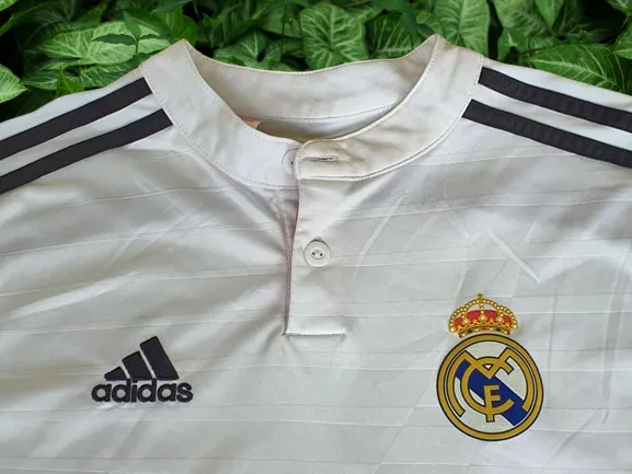 SPANISH LA LIGA REAL MADRID 2014-2015 UEFA SUPER CUP & FIFA CLUB WORLD CUP CHAMPION RONALDO 7 JERSEY ADIDAS SHIRT CAMISETA 13-14 YRS # F49664   SOLD !!