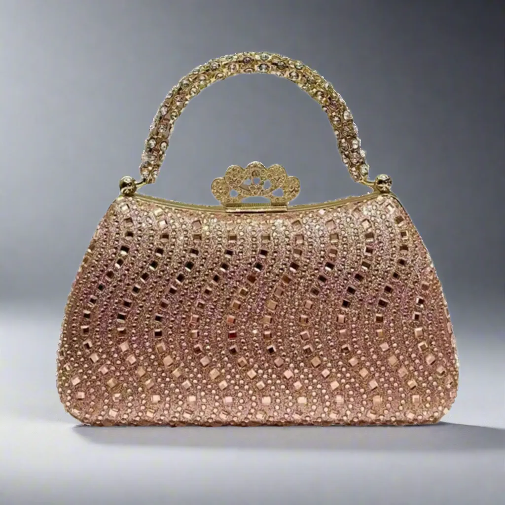 Sparkling Champagne Rose Gold Evening Bag