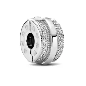 Sparkling Pavé Lines & Logo Clip Charm (Copy)
